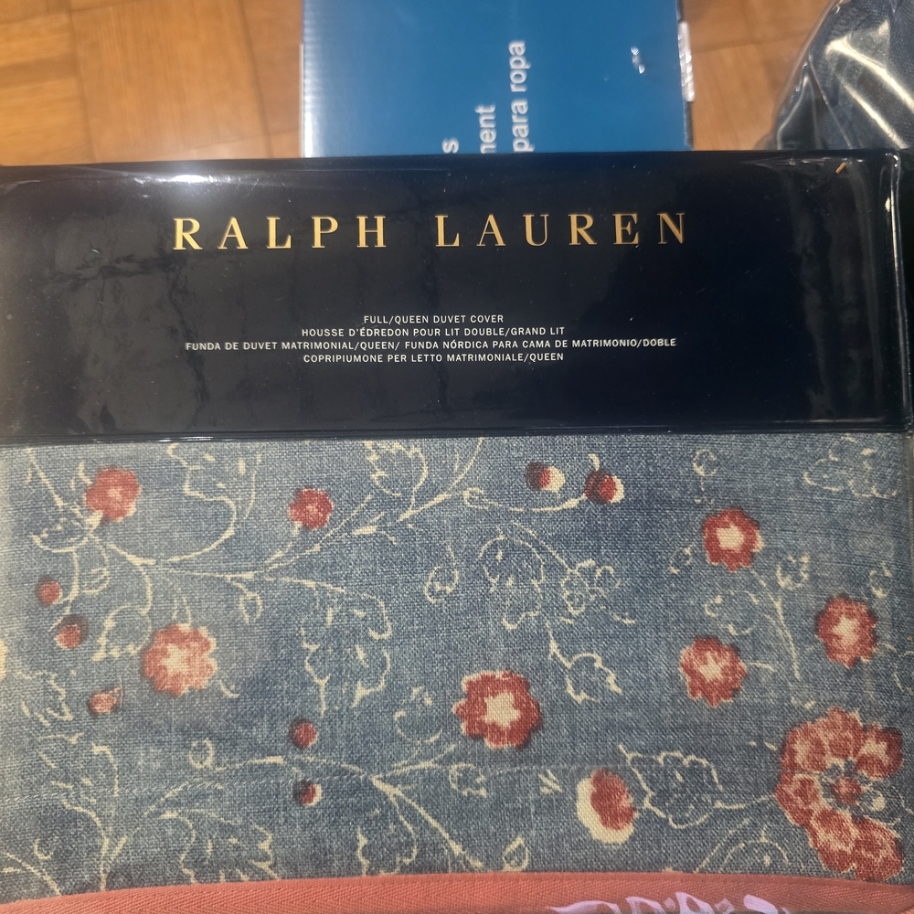 Ralph Lauren Floral Duvet Cover in Blue and Red